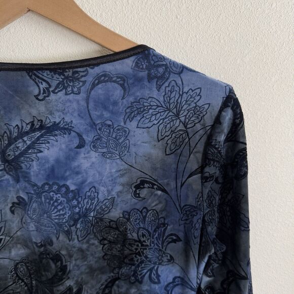 Vtg 90s Beaded Fairy Grunge Top Womens Small Blue Phoebe Friends Whimsigoth Boho - Picture 11 of 16